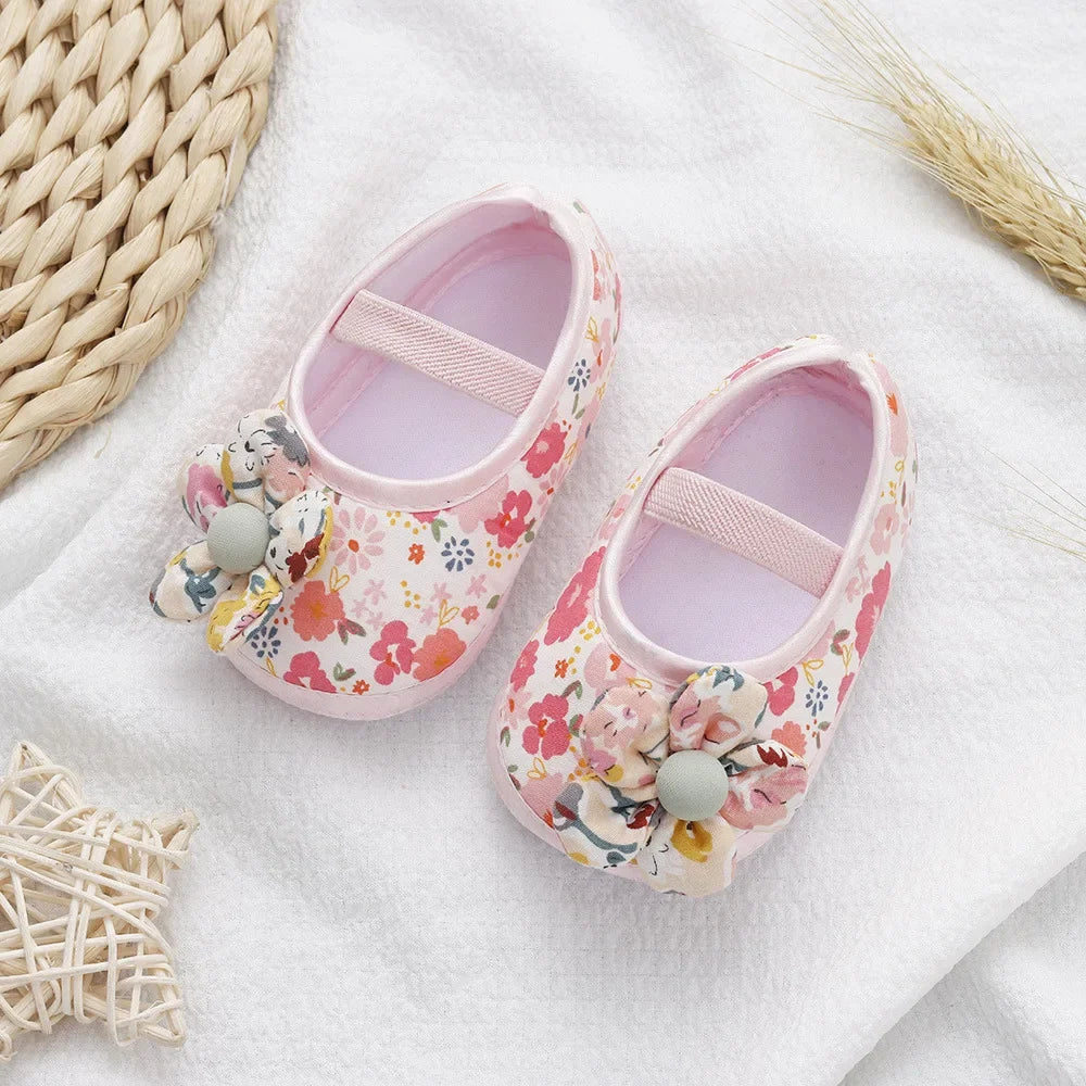 Zapatos de Bebé para Niñas, Flores Coloridas, Zapatos de Princesa, Bebé y Niño Pequeño, Algodón Suave, Antideslizantes, Primeros Pasos, 0-18 Meses