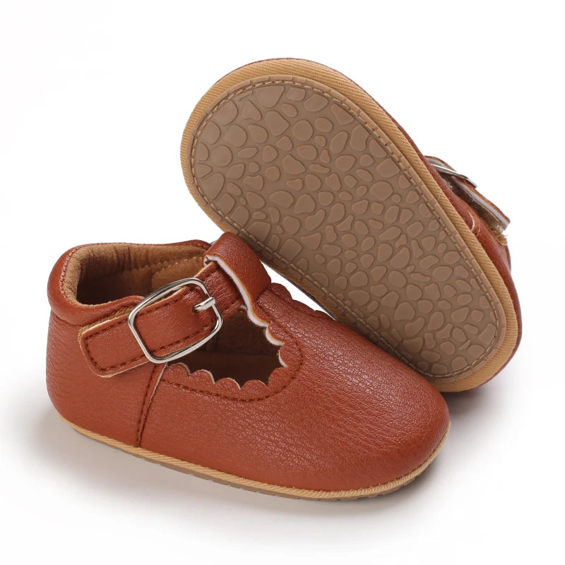 Zapatos de Bebé Clásicos Rayas Cuero Niño Niña Multicolor Suela de Goma Antideslizante Primeros Pasos Mocasines de Bebé
