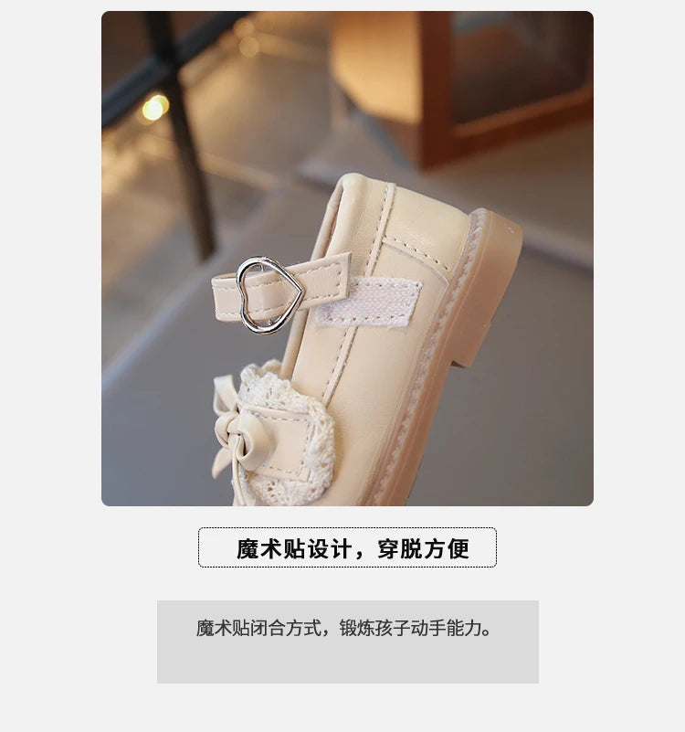 Elegant Baby Shoes Spring Autumn Girls Princess Walking Shoes Fashion Versatile Children's Leather Shoes Kids Flats Breathable