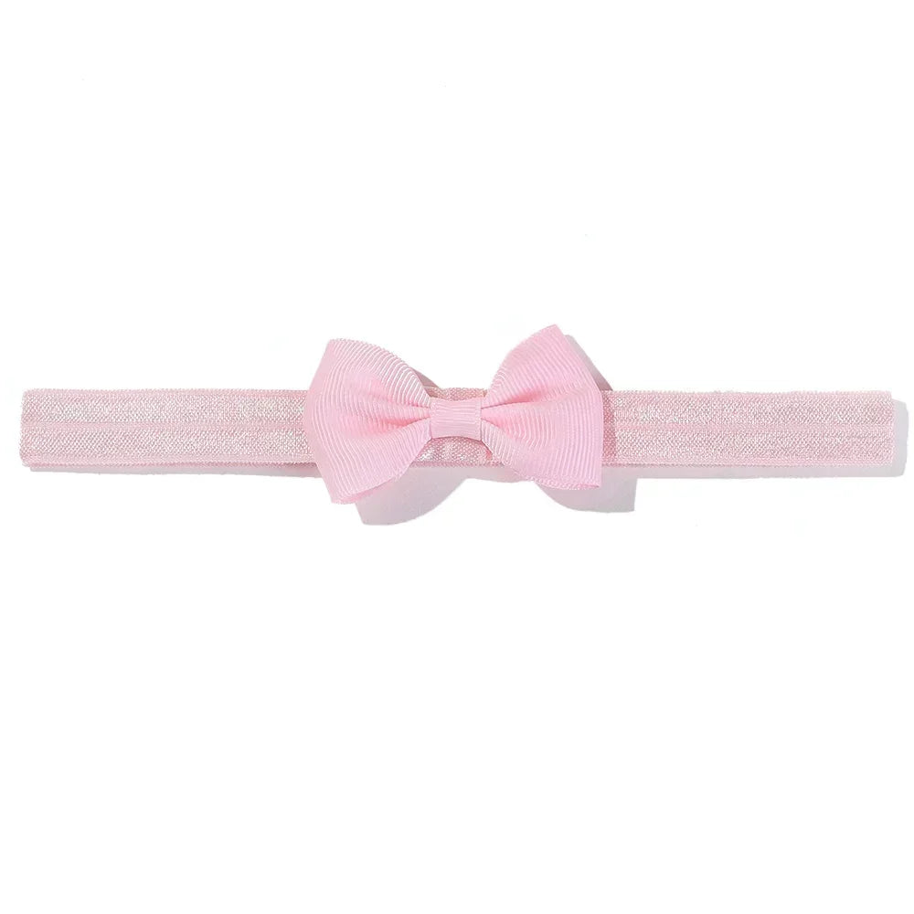 1pcs Baby Bows Head Band Elastic Ribbon Hair Band Infant Headwear Solid Color Headband Babe Casual Head Accessories Wholesale