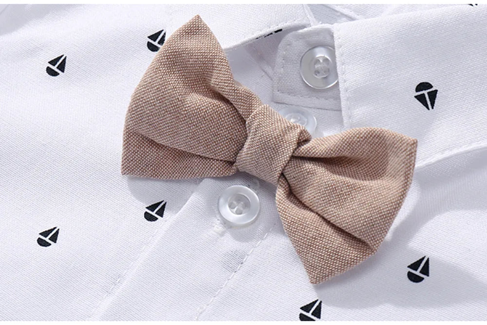 Baby Jungen Kleidung Anzug Gentleman Hübscher Strampler Schleifen-Set Geburtstag Festgeschenk Overall Hut Kleinkind Jungen Hochzeitsoutfit Kleid