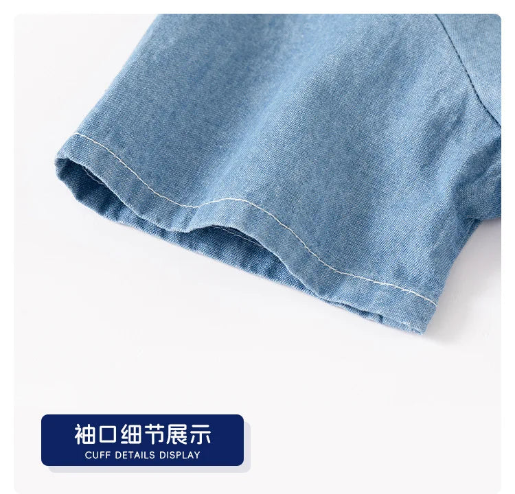 Boys Denim Shirts Fashion Toddler Kids Jeans Tops Children's Clothing Summer