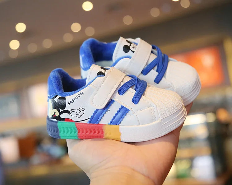 Mickey Minnie Zapatos casuales para niños niñas Zapatillas deportivas transpirables y suaves para bebés Calzado deportivo al aire libre para niños pequeños Primavera