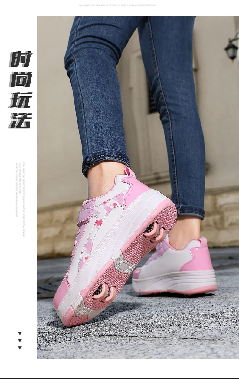 Rollschuh Schuhe Kinder Sneaker mit Rollen Kinder Rollschuhe Mode Outdoor Sportschuhe Mädchen Jungen Geschenke für Kinder