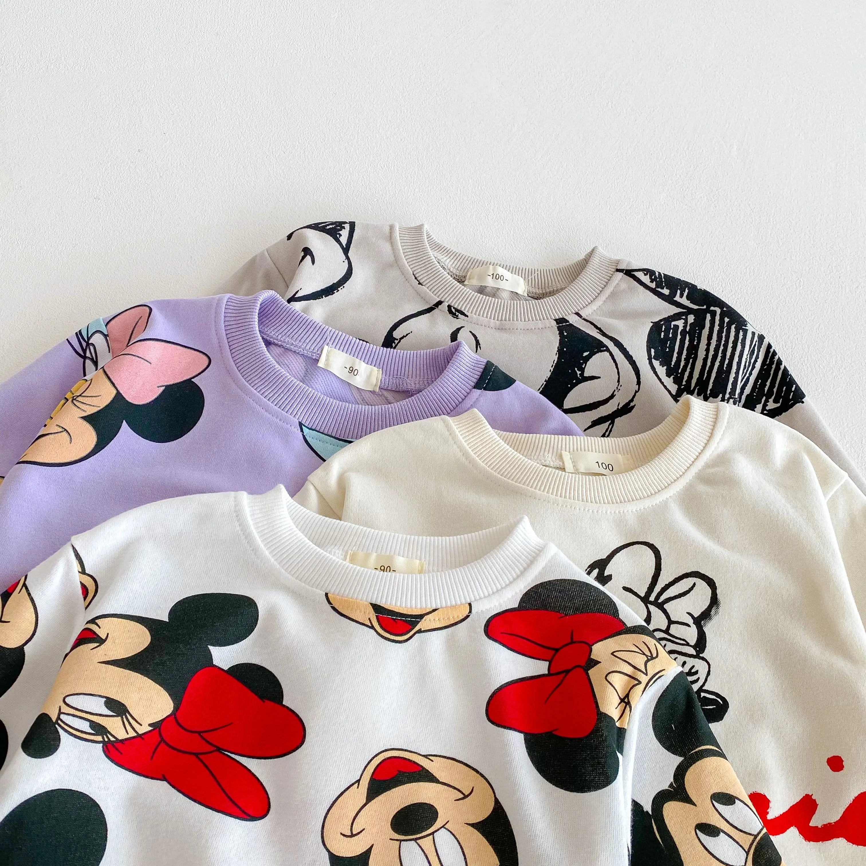 Minnie de Dibujos Animados Bebé Niña Lindo Traje de Manga Larga Holgado de Moda Chándales de Niños Ropa para Niños Pequeños Sudadera + Pantalones 2 piezas/conjunto