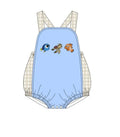 Cartoon Boutique Clothe Baby Romper Green Plaid Fishes BoysGirls Sets Print Toddler Girls Clothing Children Summer Sets