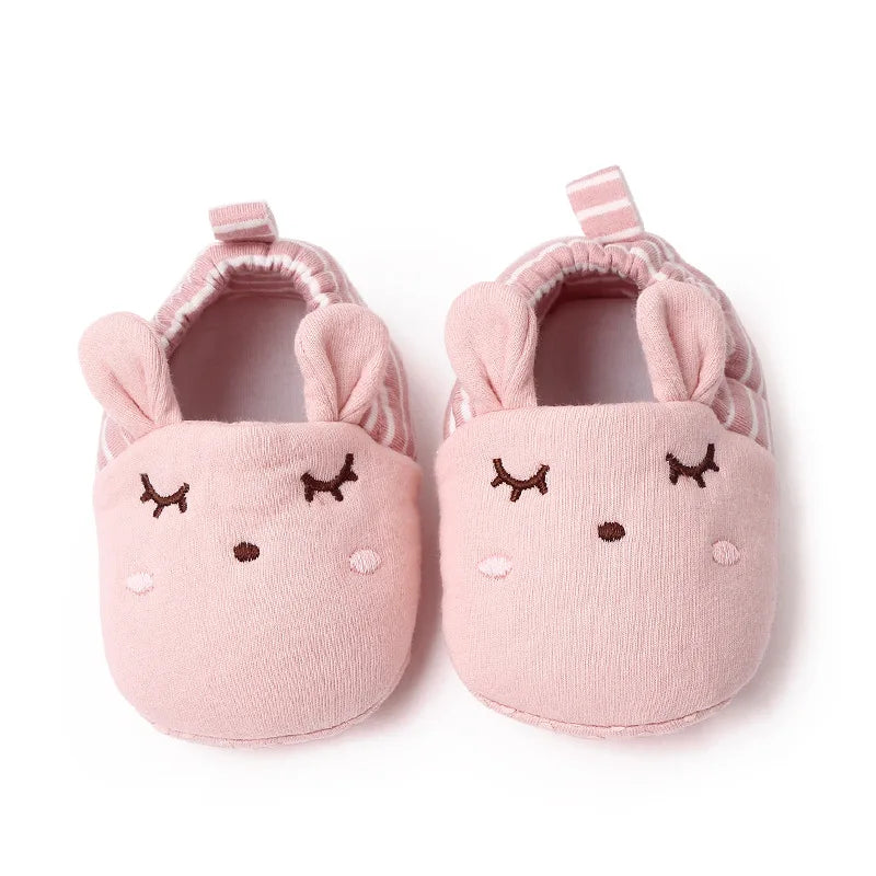 Newborn Baby Shoes Boys Girls Soft Sole Non Skid Crib Toddler Shoe Cute Animal Winter Warm Booties First Walker Crib Shoes 0-18M