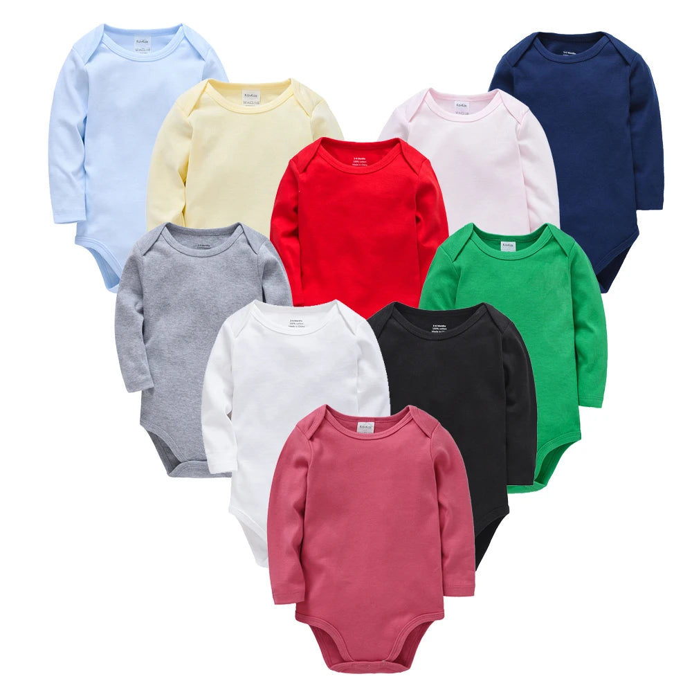1/3/4/6 Pcs KAVKAS Baby Clothing Rompers Boys 100% Cotton Plain Bodysuit Girls Blank Muslin Jumpsuit 0-24 Months
