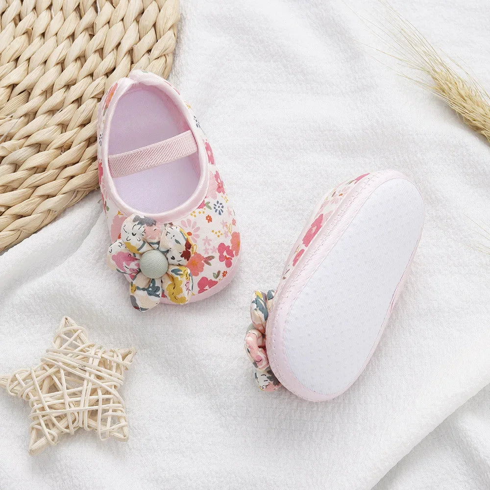 Zapatos de Bebé para Niñas, Flores Coloridas, Zapatos de Princesa, Bebé y Niño Pequeño, Algodón Suave, Antideslizantes, Primeros Pasos, 0-18 Meses