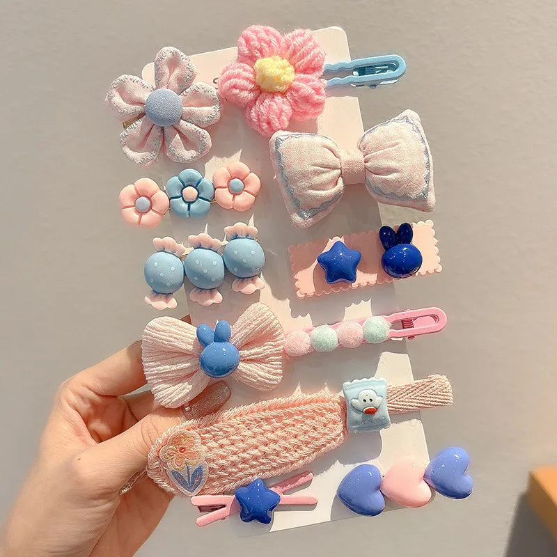 10-14PCS Bows Baby Hair Clips Hair Accessories For Girls Cartoon Animal Flower Hairpin Headdress Kids Hair Pins Birthday Gifts