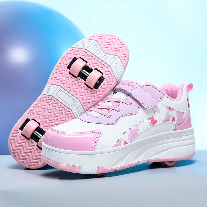 Rollschuh Schuhe Kinder Sneaker mit Rollen Kinder Rollschuhe Mode Outdoor Sportschuhe Mädchen Jungen Geschenke für Kinder