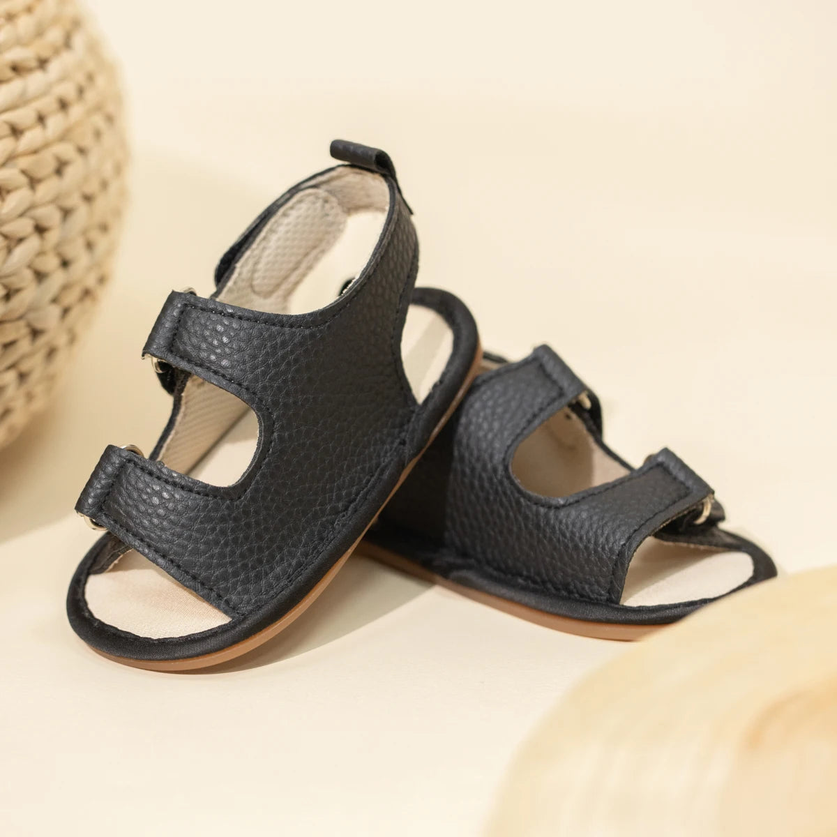 New Baby Sandals Baby Shoes Baby Boy Girl Sandals PU Soft Bottom Sole Anti-Slip Infant First Walker Crib Shoes Newborn Moccasins