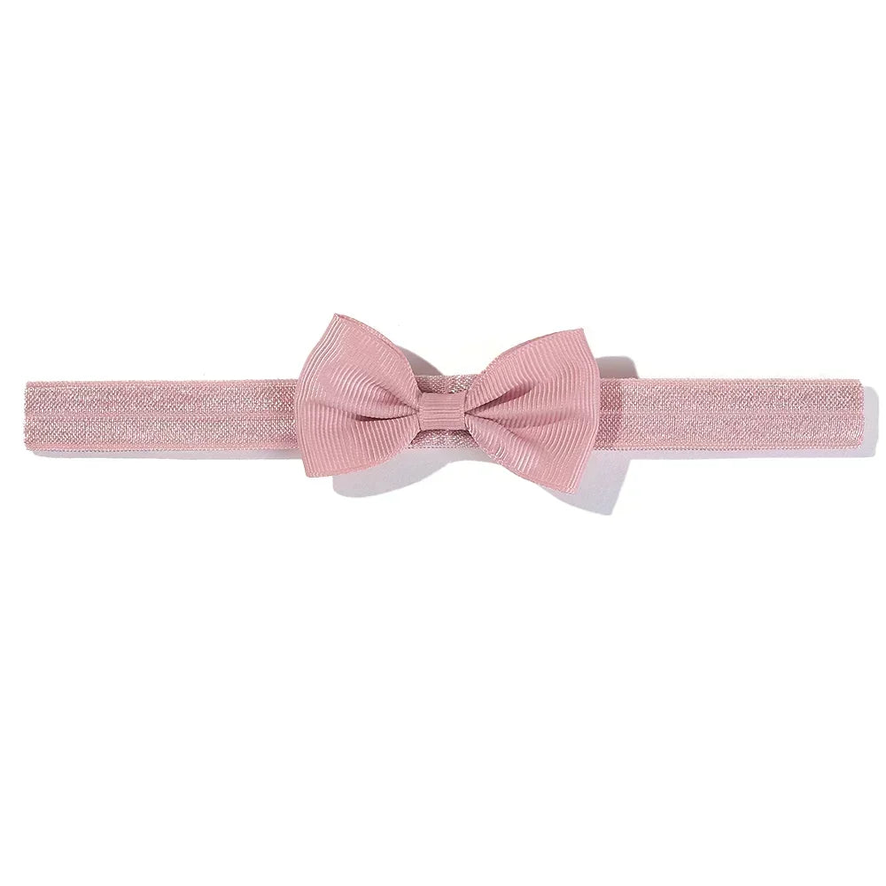 1pcs Baby Bows Head Band Elastic Ribbon Hair Band Infant Headwear Solid Color Headband Babe Casual Head Accessories Wholesale