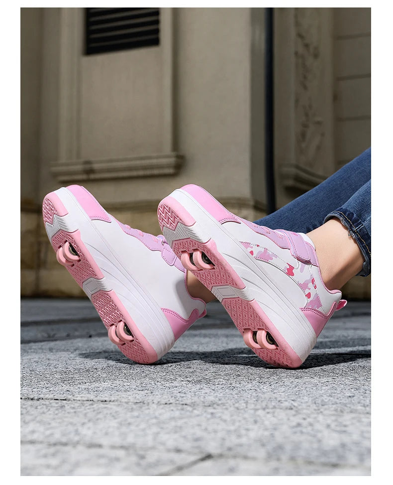 Rollschuh Schuhe Kinder Sneaker mit Rollen Kinder Rollschuhe Mode Outdoor Sportschuhe Mädchen Jungen Geschenke für Kinder