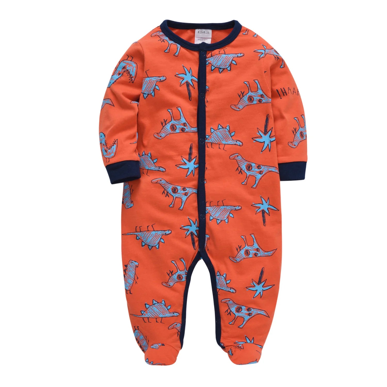 KAVKAS 1/2/3 Pcs Baby Boys Rompers Cartoon Print Overalls Cotton Infant Clothing Kids Jumpsuit Newborn Pajimas 0-3 Months