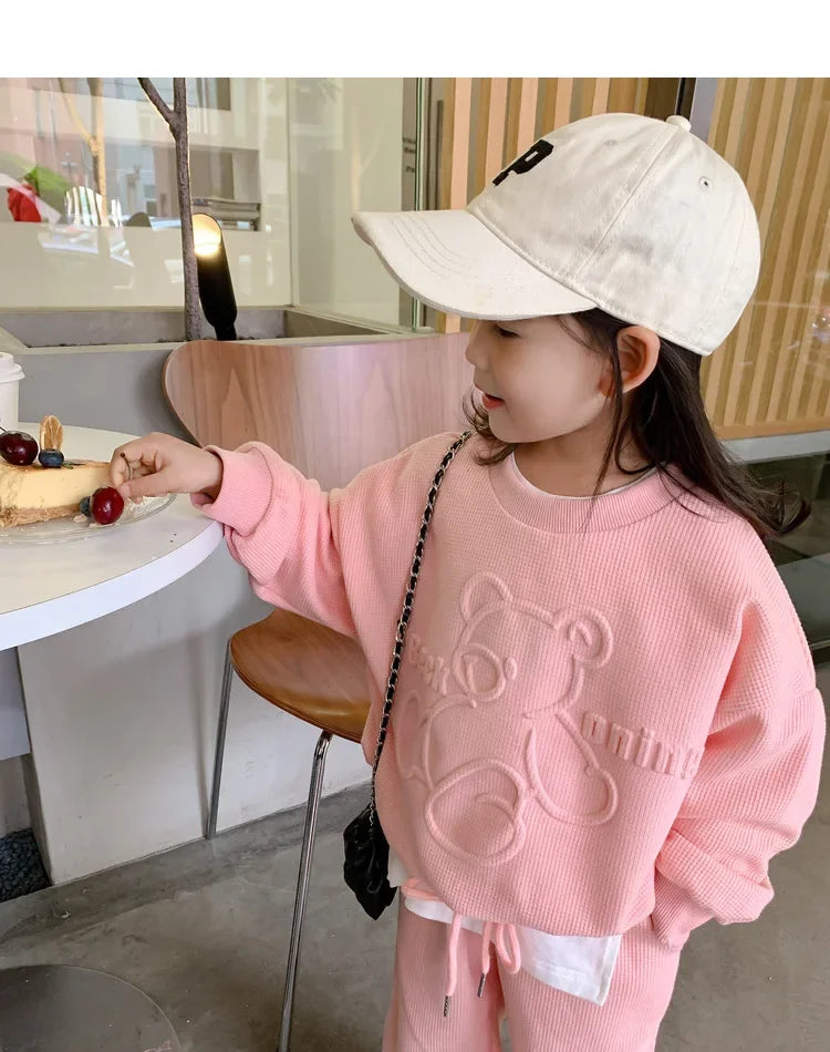 Children's Clothing Sets Letter Print Sweatshirt + Tank Top + Pants 3pcs Baby Girl Clothes for 2 To 7 Years Baby Girl Outfit Set