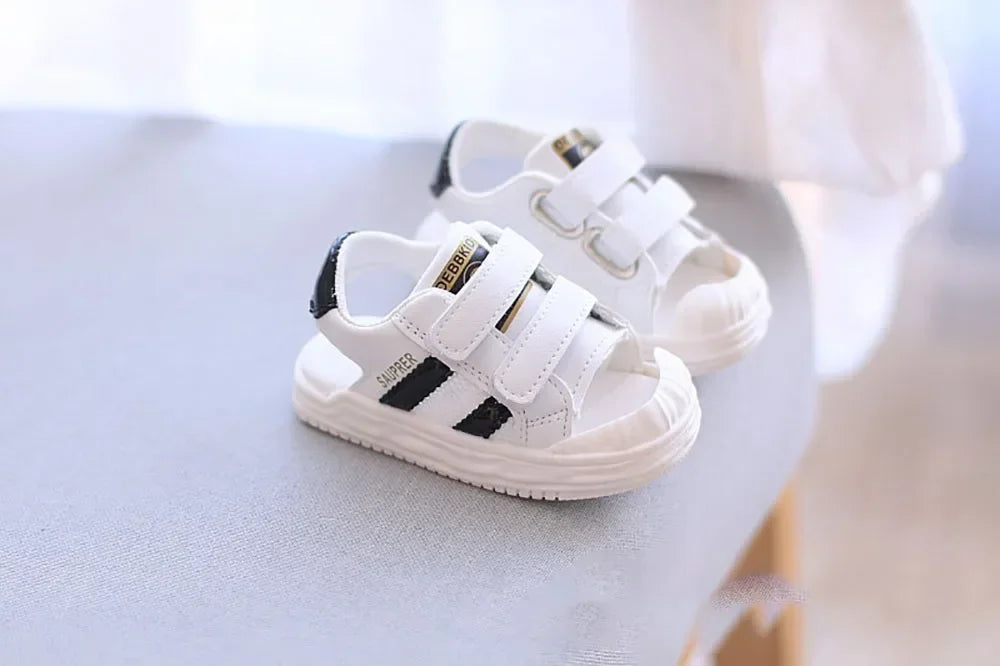 Fashion Baby Sandals Trendy Closed-Toe Sandals Children Toddler Walking Shoes Kids Outdoor Anti-Slip Soft and Comfortable Shoes