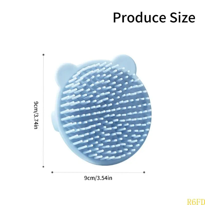 Soft Silicone Baby Hair Brush with Gentle Bristles for Infant Scalp Massage and Bath Time Comfort Lovely Bear Design