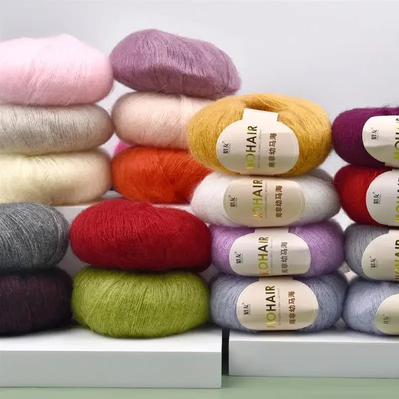 35 Farben 25g/Stück Mohairgarn Extra weiches warmes Babywoll-Häkelgarn zum Handstricken von Pullover, Schal, Tuch, DIY-Materialien