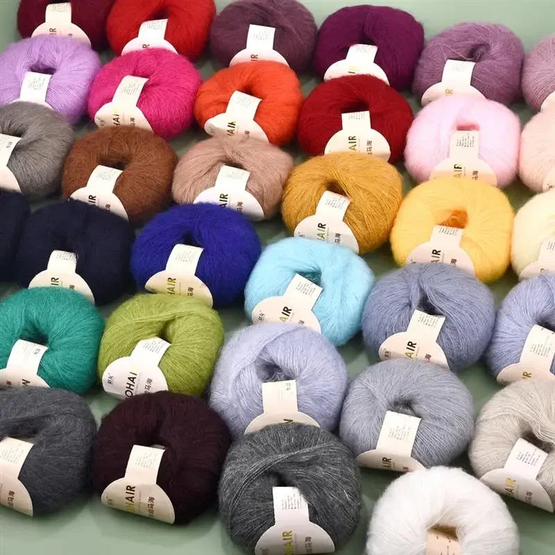 35 Farben 25g/Stück Mohairgarn Extra weiches warmes Babywoll-Häkelgarn zum Handstricken von Pullover, Schal, Tuch, DIY-Materialien