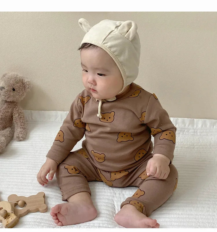 Babykleidung 2-teilige Sets Herbst Winter Baby Schlafanzug Set Unterwäsche Zweiteiler Baumwolle Baby Junge Langarm-Outfit