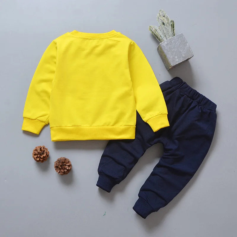 Conjunto de ropa para bebés y niñas pequeñas, primavera, otoño, pana, dibujos animados, conjuntos de ropa para niños, chaquetas con capucha y pantalones, traje para niños de 0 a 5 años