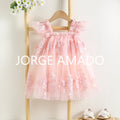 Nuevo vestido de verano para bebé niña, bonito bordado de color liso, tutú de tul, vestidos de princesa para fiesta, vestidos informales elegantes, A5956