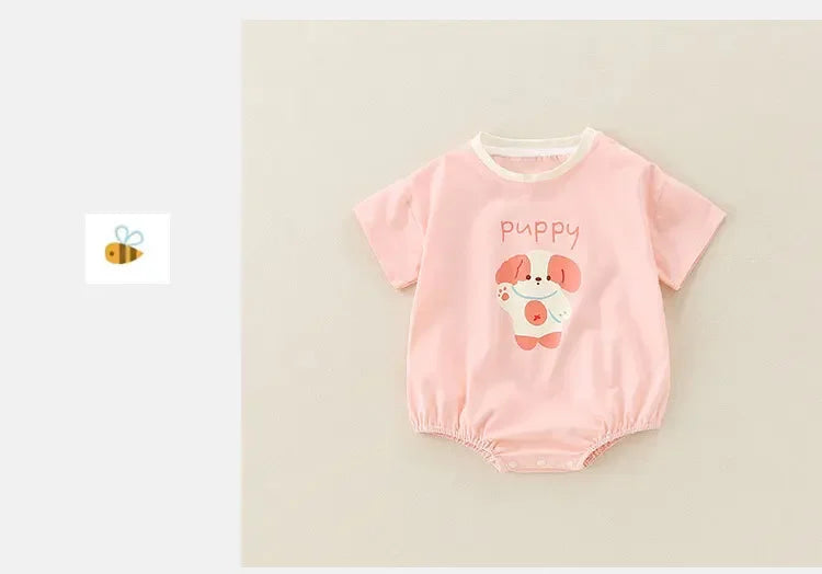 Ropa de verano para bebés, 100 % algodón, ropa fina de manga corta para el verano, ropa para gatear, ropa para niños