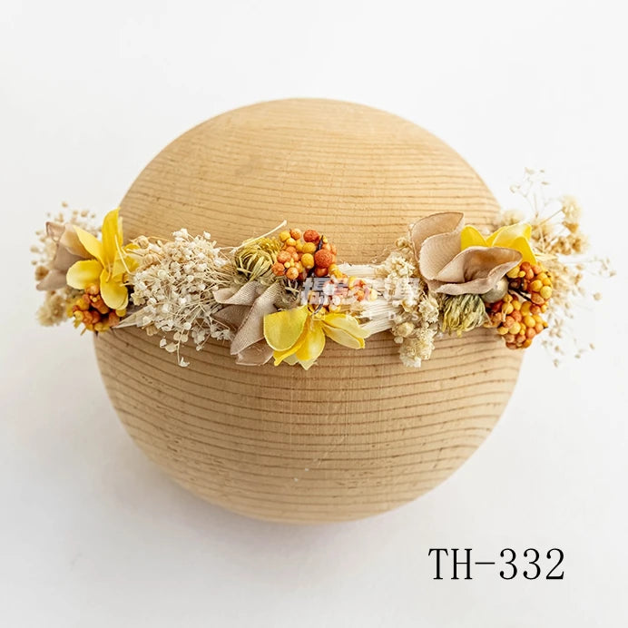 Newborn Headband for Photography Props Flower Baby Girl Tieback Flowers Pearl Wreath Newborn Photography Infant Hair Accessories