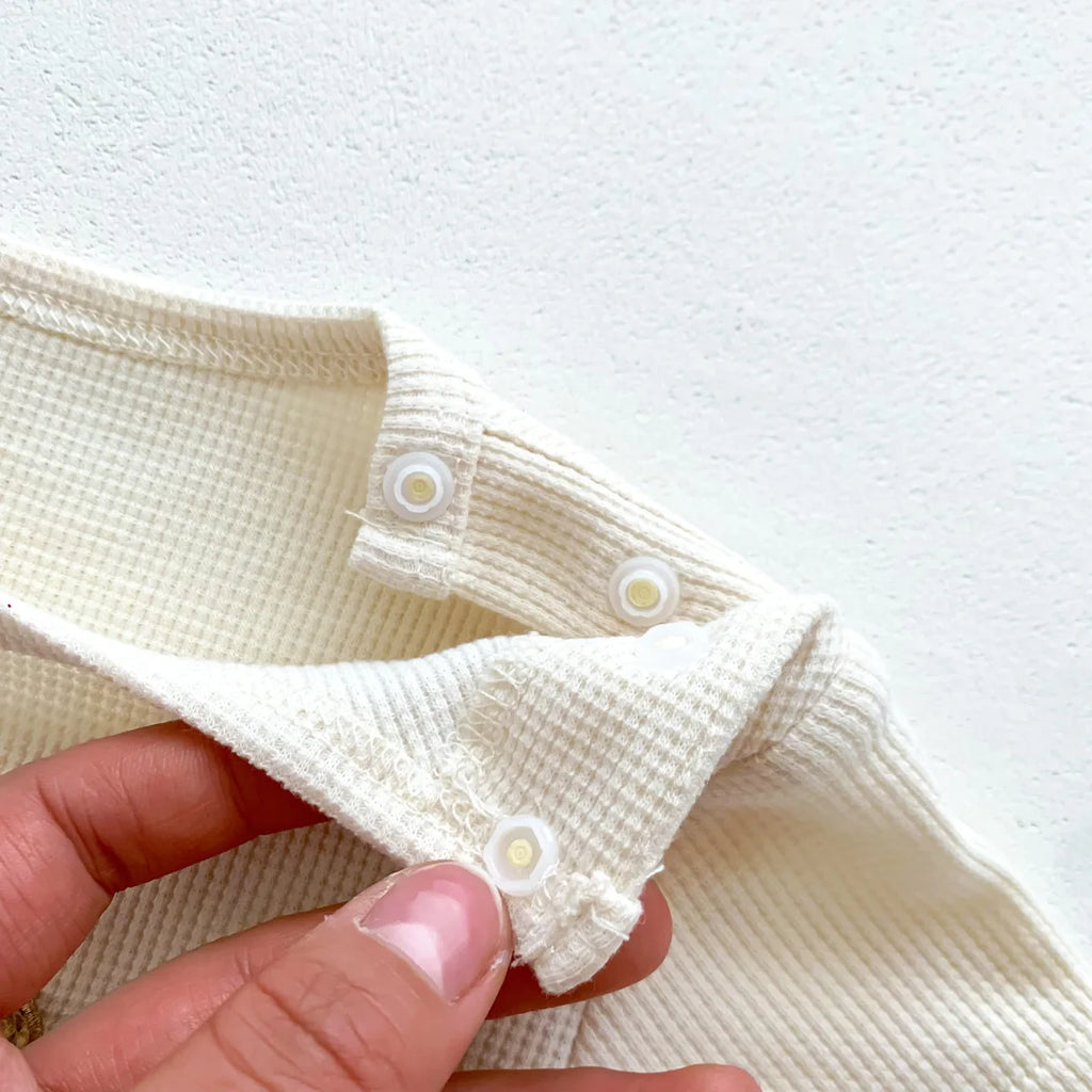 Novedad de verano para niños bebés, niñas y niños, manga corta, gofre, parche de oso, mameluco de algodón para recién nacidos, regalo, gorro con orejas