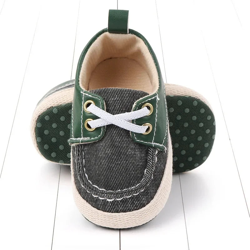 Zapatos de 0-18 meses para bebé niño/niña, zapatillas de tobillo con suela antideslizante, para recién nacidos, primeros pasos, mocasines para cuna