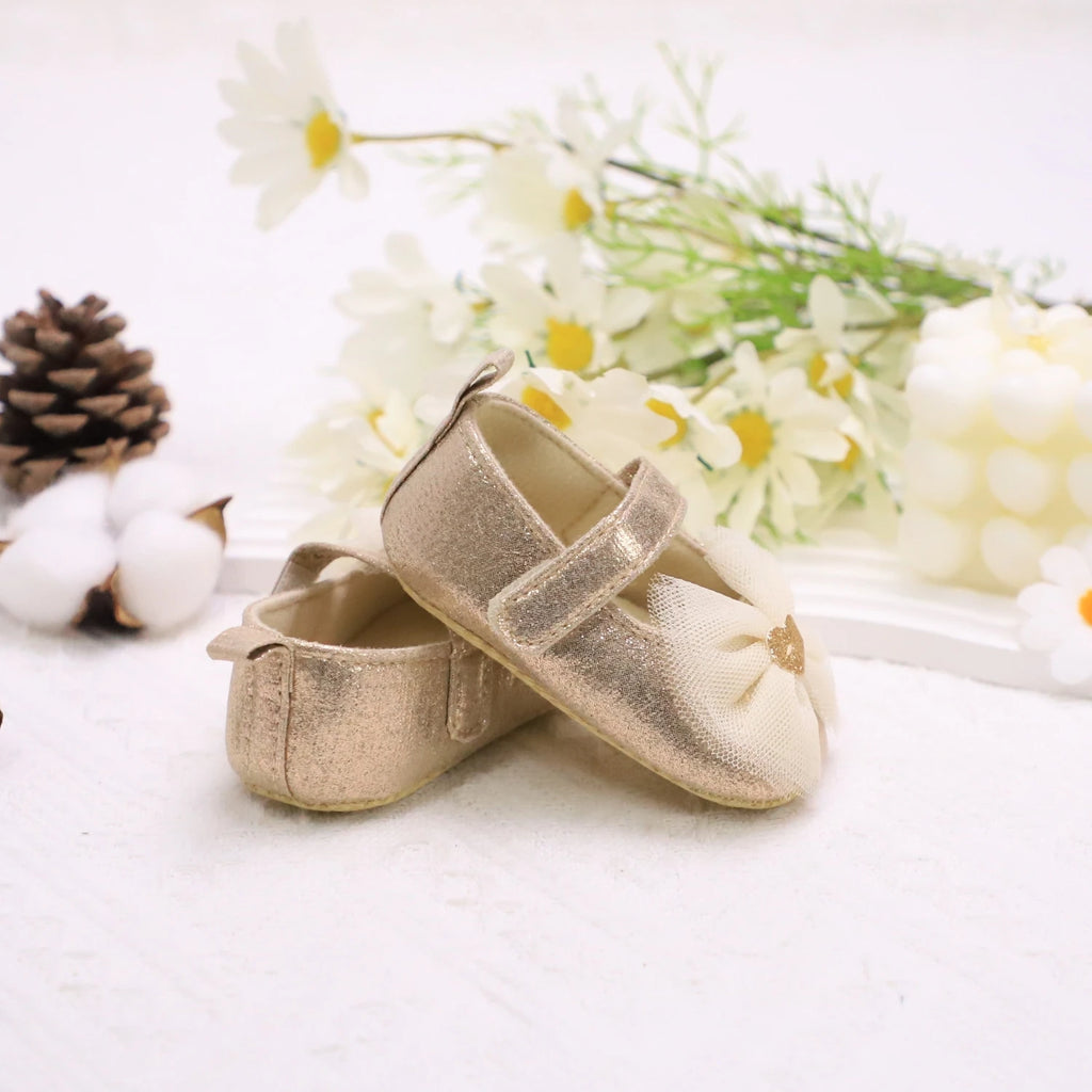 Baby Steps Schuhe Babys erste Lauflernschuhe Babyschuhe Atmungsaktiv Rutschfest Mädchen Modeschuhe Prinzessinnen Spitzenstil