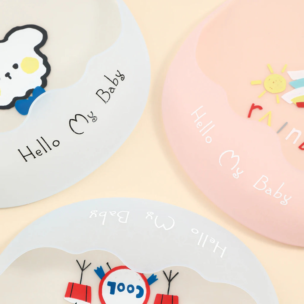 Waterproof Baby Bibs Baby Stuff Cute Cartoon Animal Printed Kids Bib Girl Boy Adjustable Soft Silicone Bib Baby Feeding Stuff