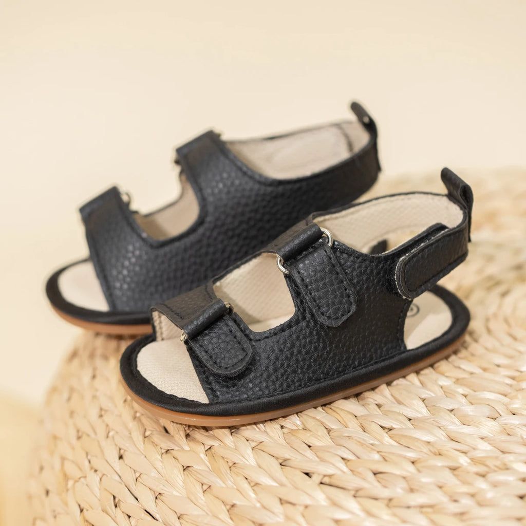 New Baby Sandals Baby Shoes Baby Boy Girl Sandals PU Soft Bottom Sole Anti-Slip Infant First Walker Crib Shoes Newborn Moccasins
