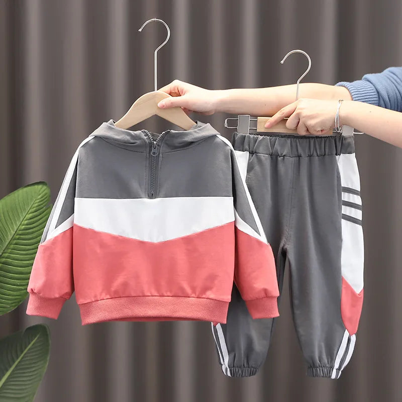 Conjunto de ropa para bebés y niñas pequeñas, primavera, otoño, pana, dibujos animados, conjuntos de ropa para niños, chaquetas con capucha y pantalones, traje para niños de 0 a 5 años