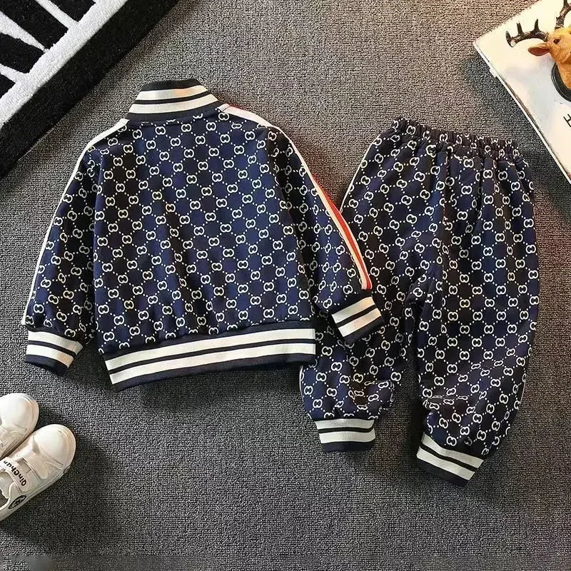 Conjuntos de ropa para niños primavera otoño moda infantil abrigos de algodón+pantalones 2 piezas chándales para bebés niños trajes deportivos niños pequeños 2-12