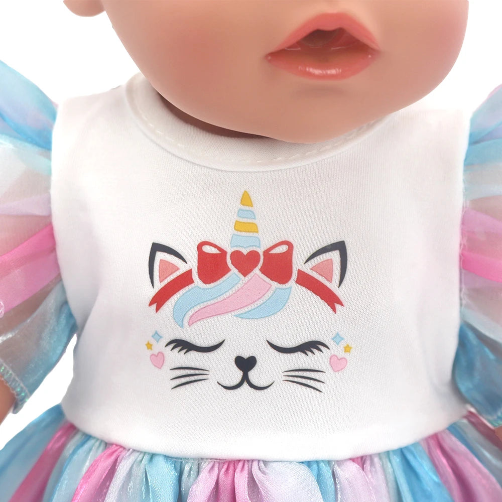 Baby Born Doll Outfits For 13-18 Inch Newborn Doll Cute Jumpers Rompers Suit+Shoes Doll Accessories Festival Birthday Gift