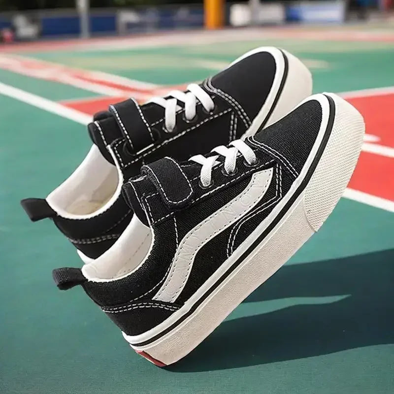 Children's Canvas Shoes Boys Board Shoes New Net Red Low Gang Middle and Large Children Baby Girls Board Shoes Parent-Child Shoe
