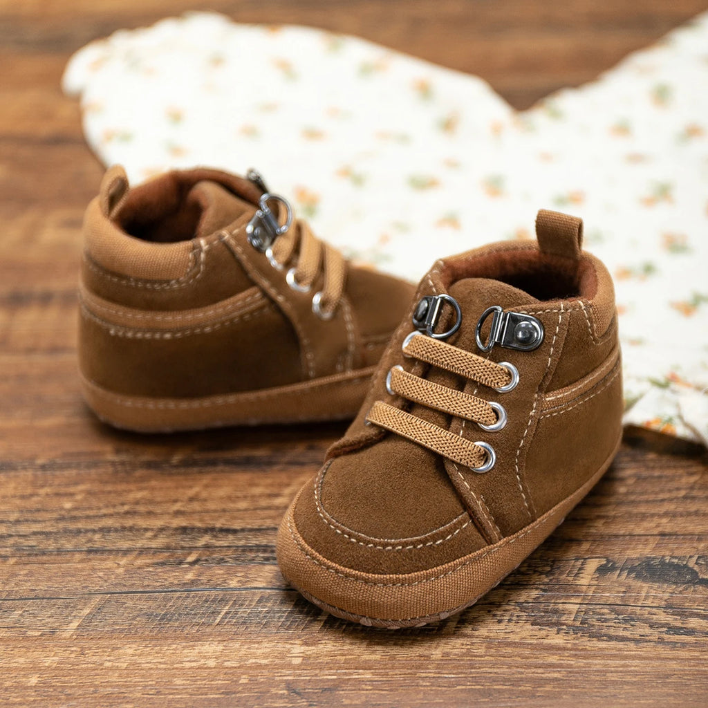 Baby-Sneaker, Kleinkind-Jungen-Mädchen-Sportschuhe, Kleinkind-Freizeitschuhe mit Baumwollsohle, rutschfeste PU-Lauflernschuhe, Krabbelschuhe, Basketballschuhe