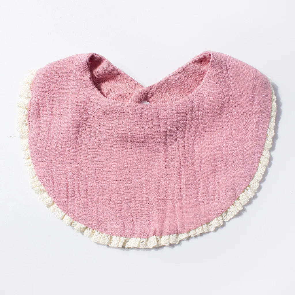 Double-Layer Pure Cotton Class a Newborn Bib Baby Absorbent Gauze Drool Cloth Photo Prop Soft Comfortable Unisex 0-3 Months