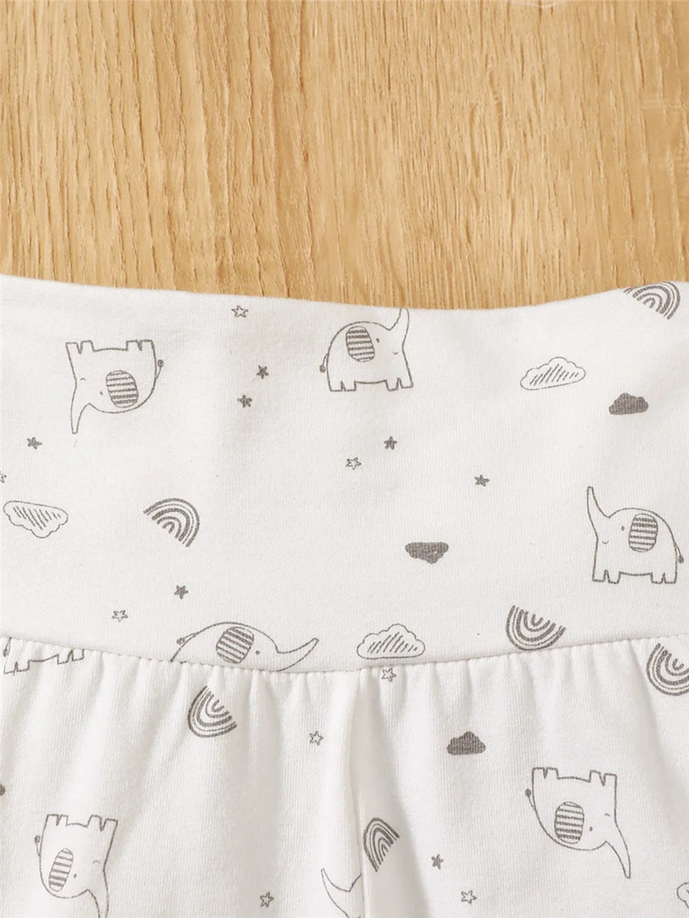 Conjunto de ropa diaria de 3 piezas para bebé niño/niña, top de manga larga con elefante + pantalón + gorro, trajes de primavera y otoño para bebés de 0 a 9 meses