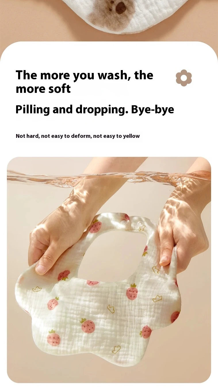 AIBEDILA Soft Baby Bibs Bandana Saliva Towels Burp Cloths Newborn Infant Toddler 0-1Y Comfortable Waterproof Feeding Bibs 2/3/4﻿