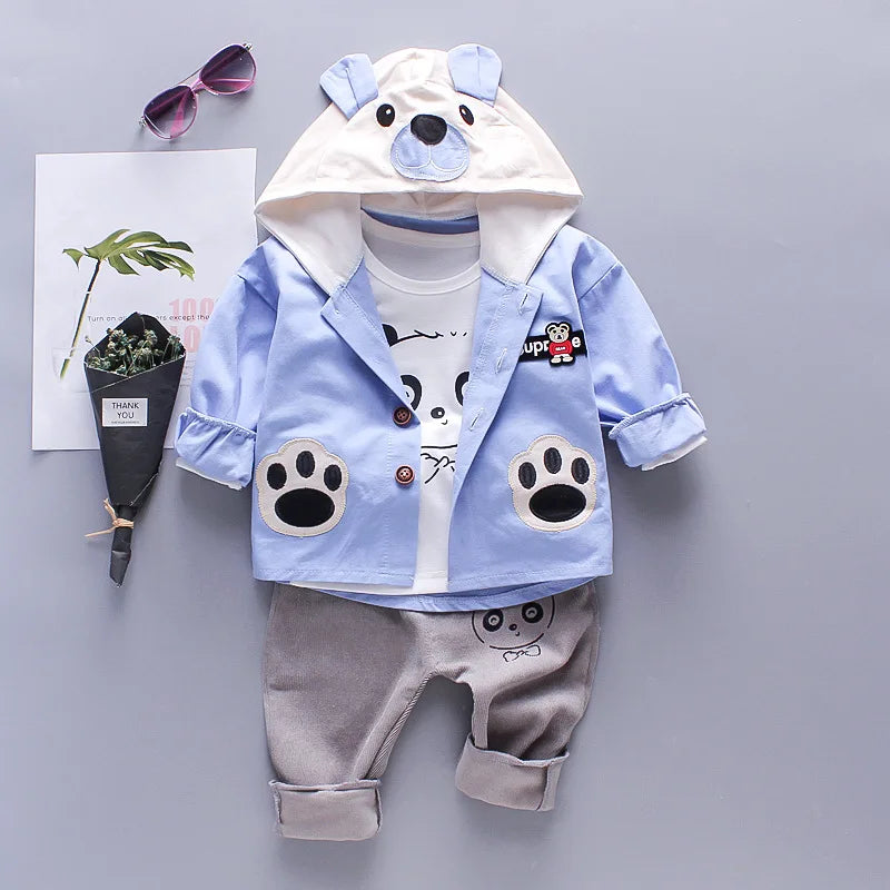 Toddler Baby Boys girl Clothes Set spring autumn corduroy Cartoon Clothing Sets Boys Hoodies Jacket And Pants Kids Suit 0-5Y