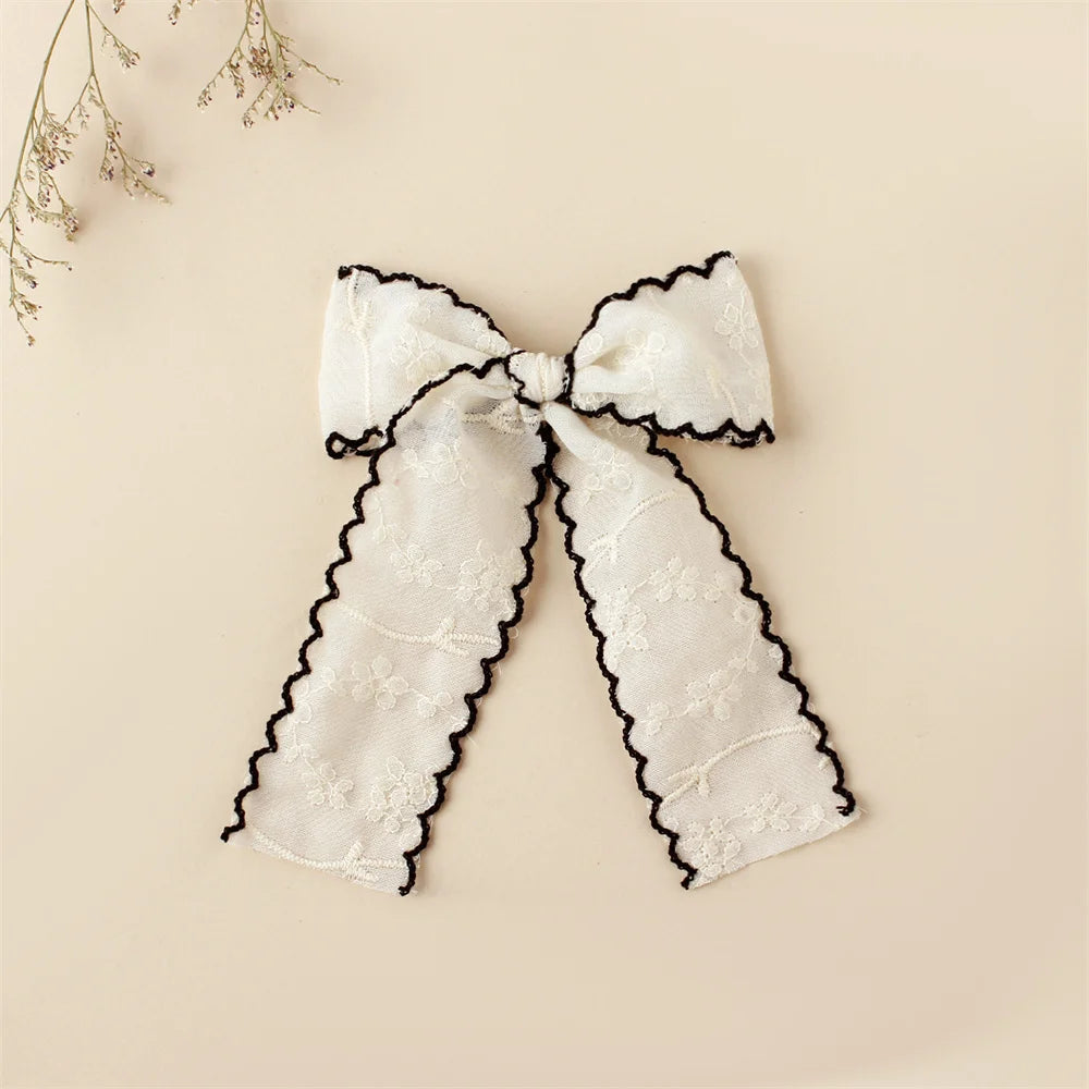 1pcs Baby Girl Hairpins White Lace Bows Hair Clips Cute Hair Pin Barrettes School Girls Kids Headwear Children Hair Accessories