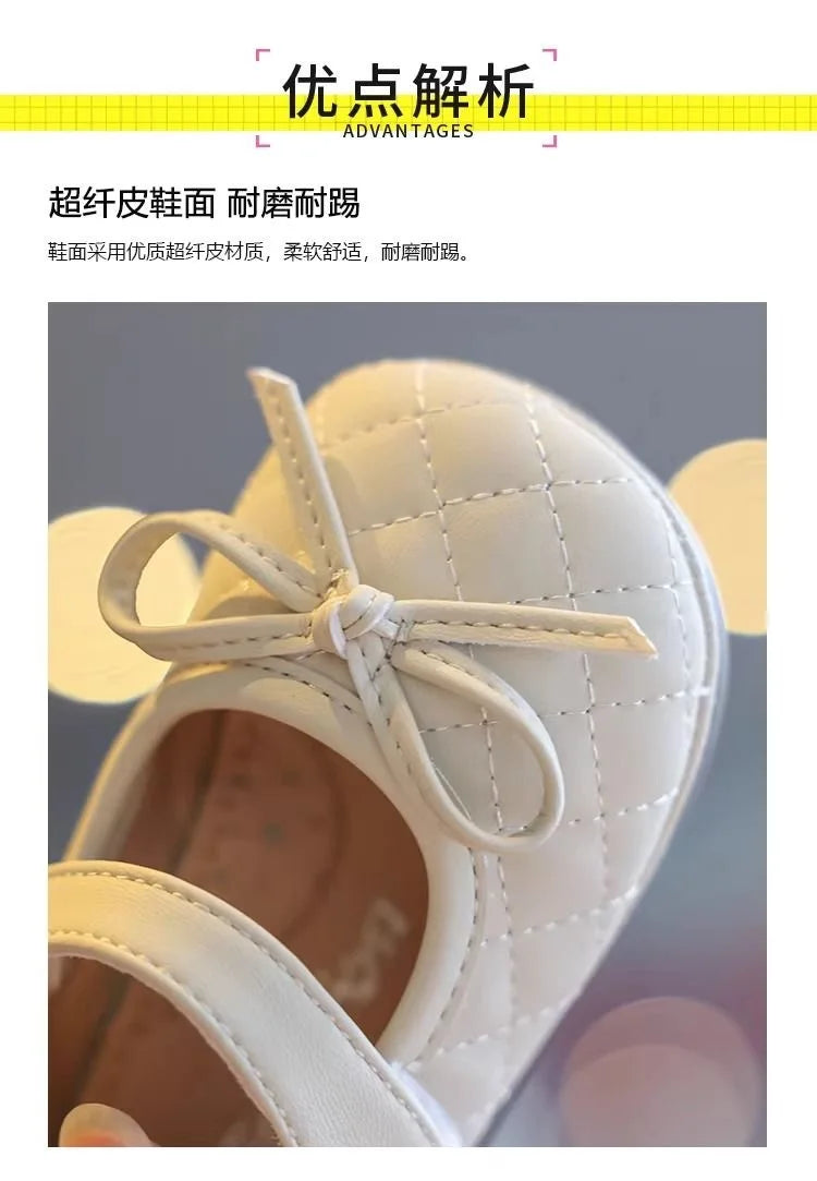 New Summer Toddler Single Shoes Baby Outdoor Learning Shoes Fashionable Girl Baby Bow Dress Shoes Children Non-Slip Casual Shoes