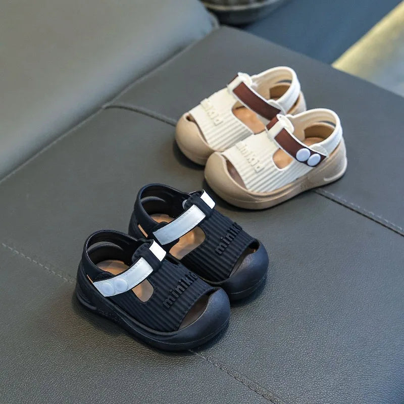 Baby Sandals Cheap Summer Beach Shoes Toddler Sandals Soft Breathable PVC Little Boys Girls Close-toed Sandals For Baby