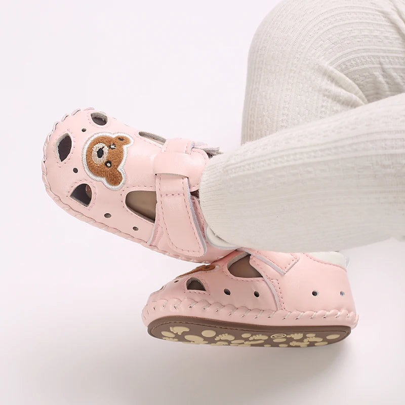 Breathable New Cute Little Bear Baby Sandals Infant Girls Shoes Princess Rubber Sole Non-slip Toddler First Walkers