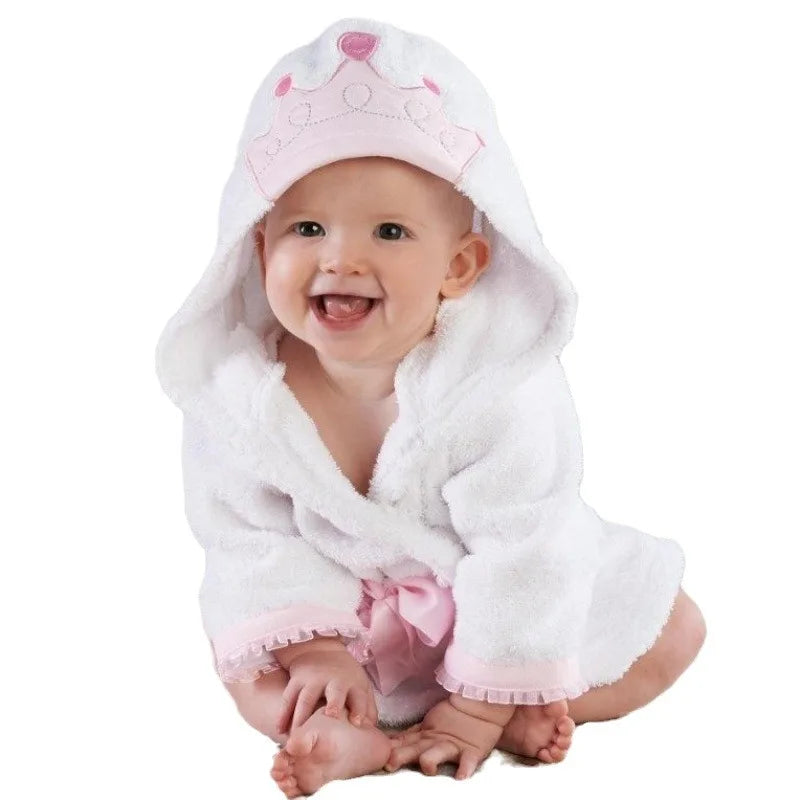 Cotton Baby Robe Bath Towel Cartoon Hoodies Infant Girls Boys Sleepwear Bath Blanket Kids Soft Bathrobe Pajamas Kids Clothing