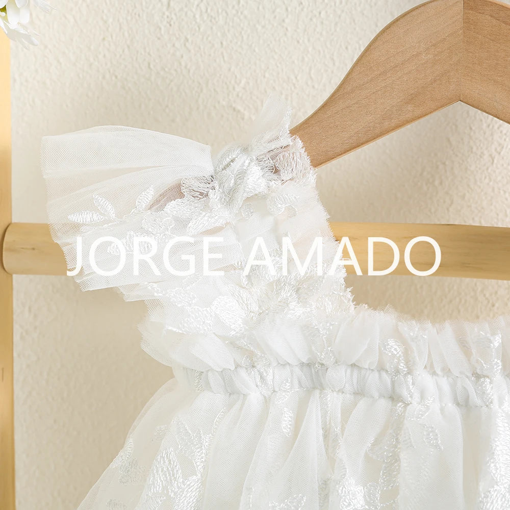 Nuevo vestido de verano para bebé niña, bonito bordado de color liso, tutú de tul, vestidos de princesa para fiesta, vestidos informales elegantes, A5956