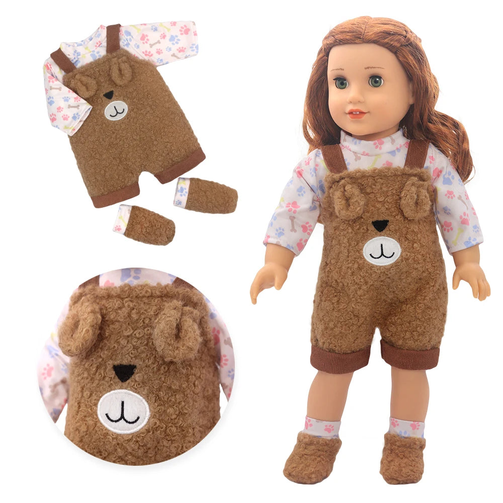 Baby Born Doll Outfits For 13-18 Inch Newborn Doll Cute Jumpers Rompers Suit+Shoes Doll Accessories Festival Birthday Gift